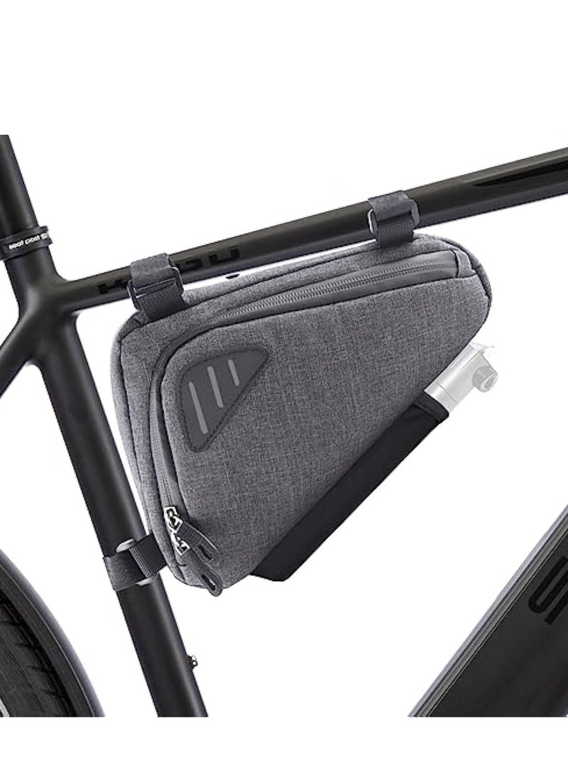 Bike Triangle Bag, Top Tube Bike Bag, Water-Resistant Bike Frame Bag with Many Pockets, Front Frame Bag for Bicycles, Top Tube Bike Accessories Storage Pouch, Cycling Accessories Pack