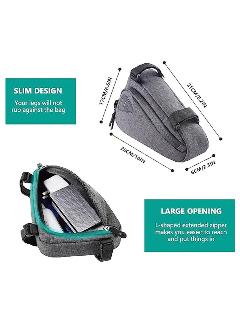 Bike Triangle Bag, Top Tube Bike Bag, Water-Resistant Bike Frame Bag with Many Pockets, Front Frame Bag for Bicycles, Top Tube Bike Accessories Storage Pouch, Cycling Accessories Pack