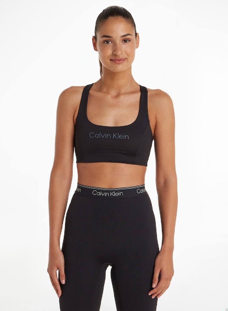 Women's Black Medium Impact Sports Bra