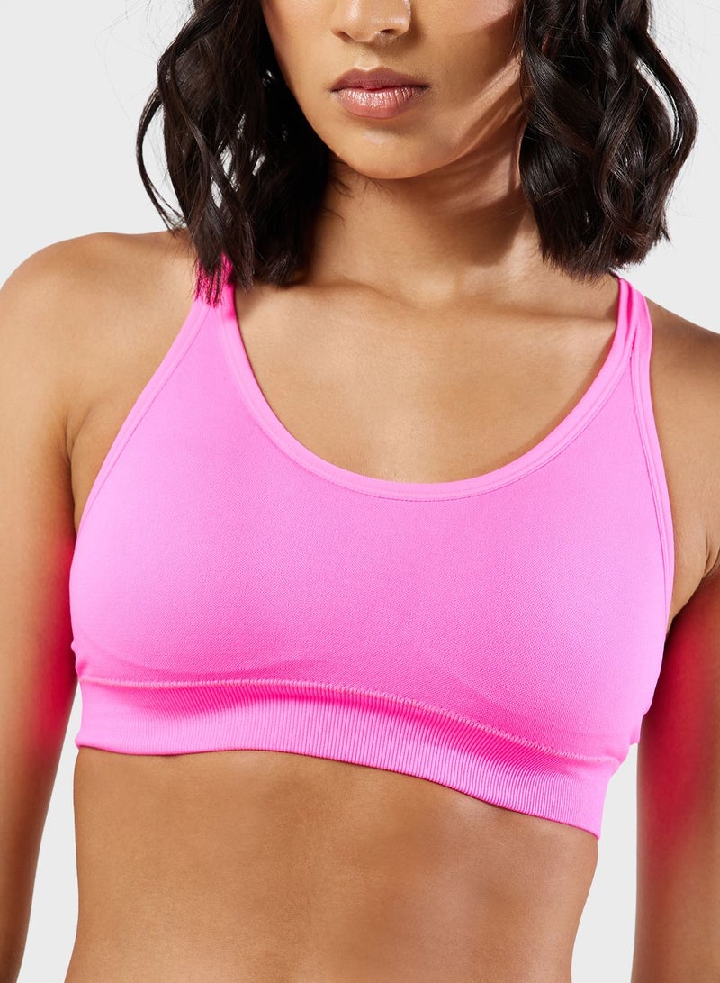 Dual Strap Back Cutout Detail Sports Bra