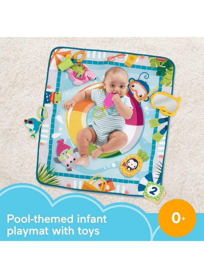 Fisher-Price Dive Right In Activity Mat, Baby Playmat With Toys