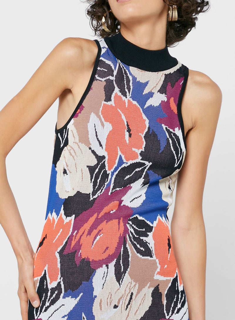 Floral Print Bodycon Dress