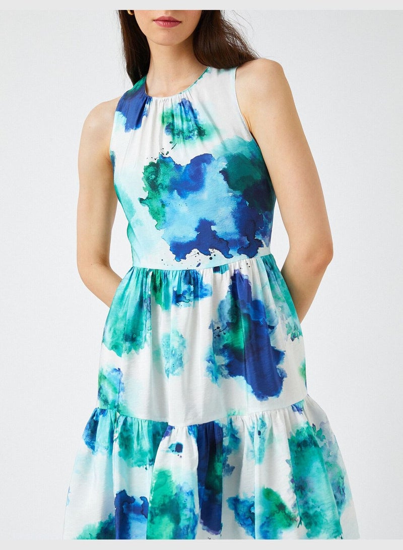 Mini Dress Frilled Halter Neck Sleeveless