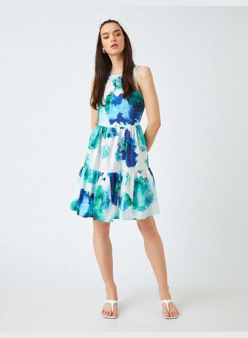 Mini Dress Frilled Halter Neck Sleeveless