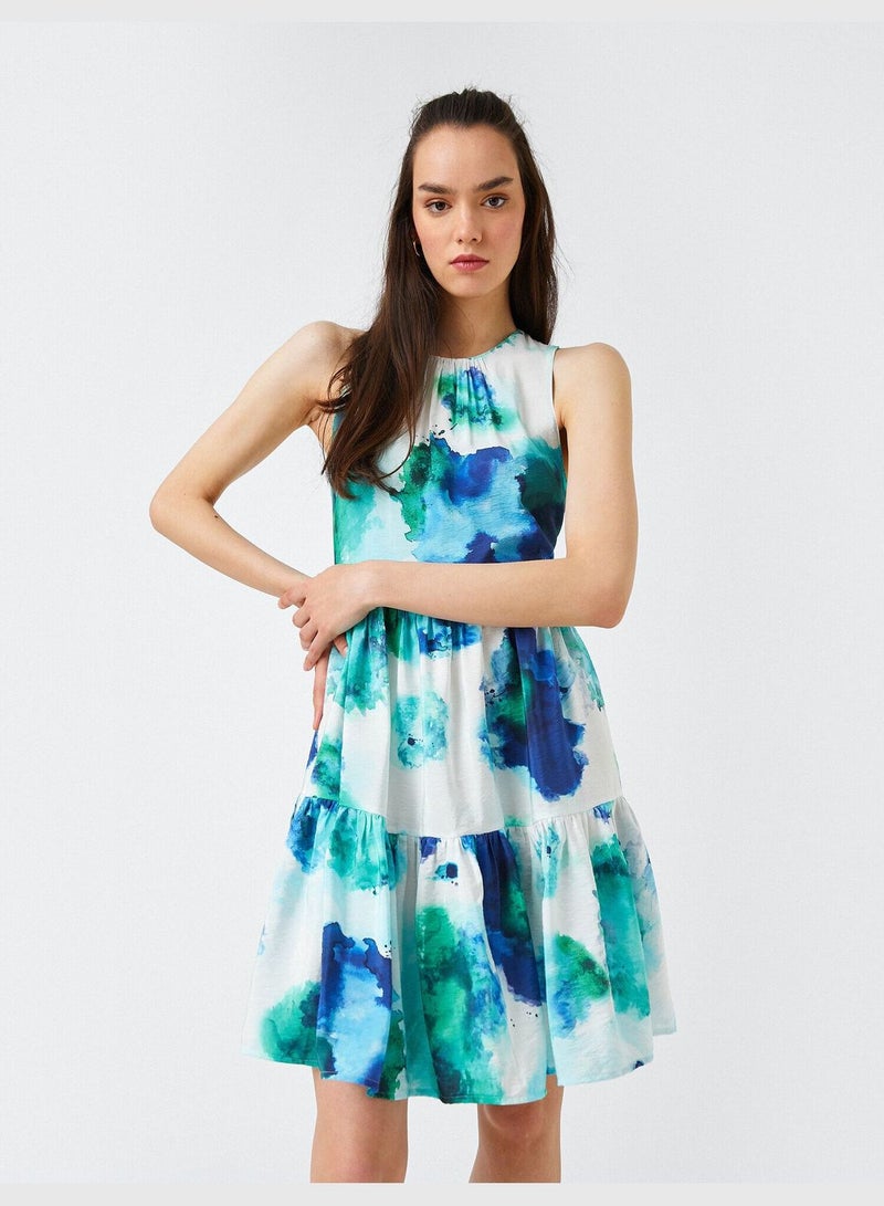 Mini Dress Frilled Halter Neck Sleeveless