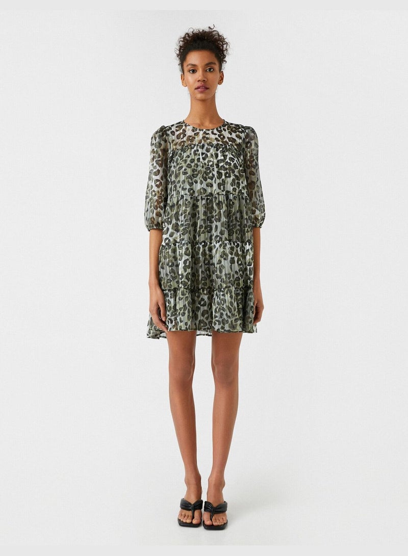 Short Sleeve Frill Dress