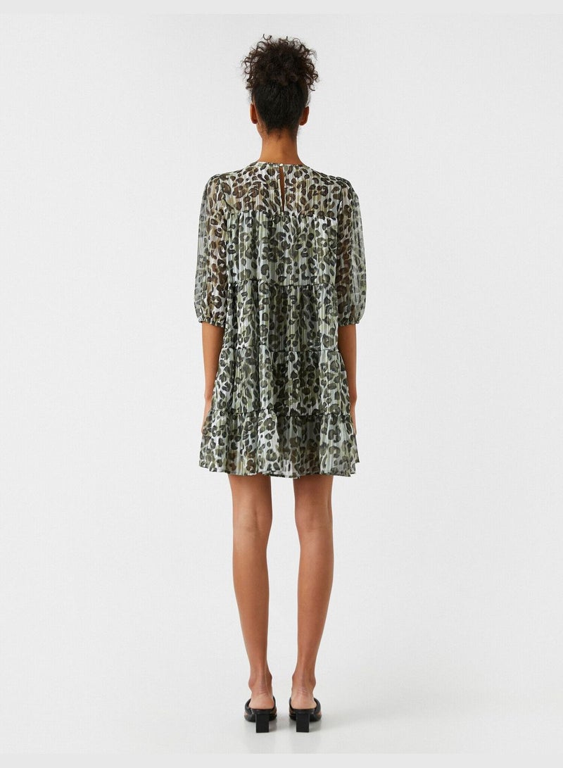 Short Sleeve Frill Dress