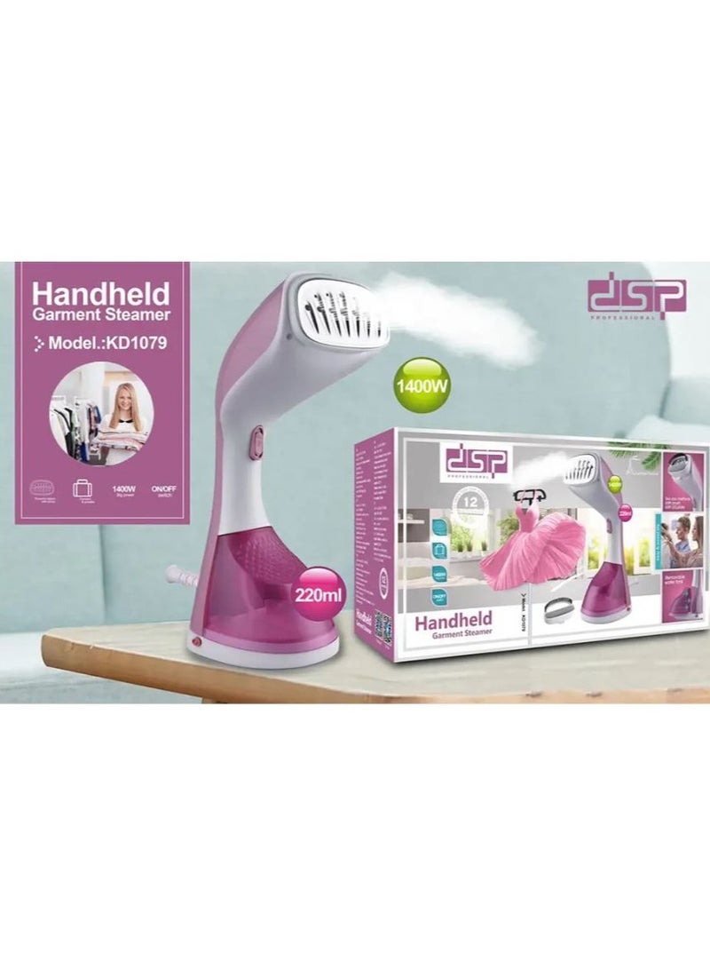 DSP Portable Steam Iron, 1400 Watt, KD1079- pink