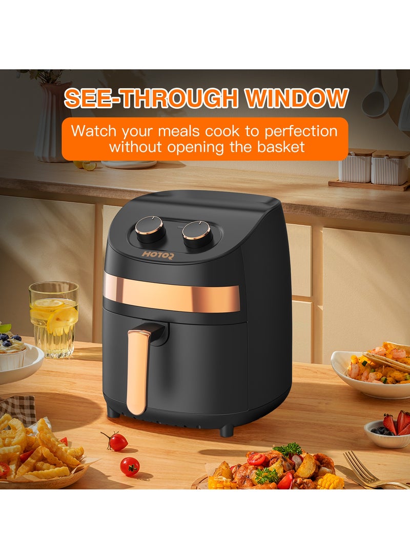 Air Fryer With Adjustable Temperature Control 3.5L 1500W Black