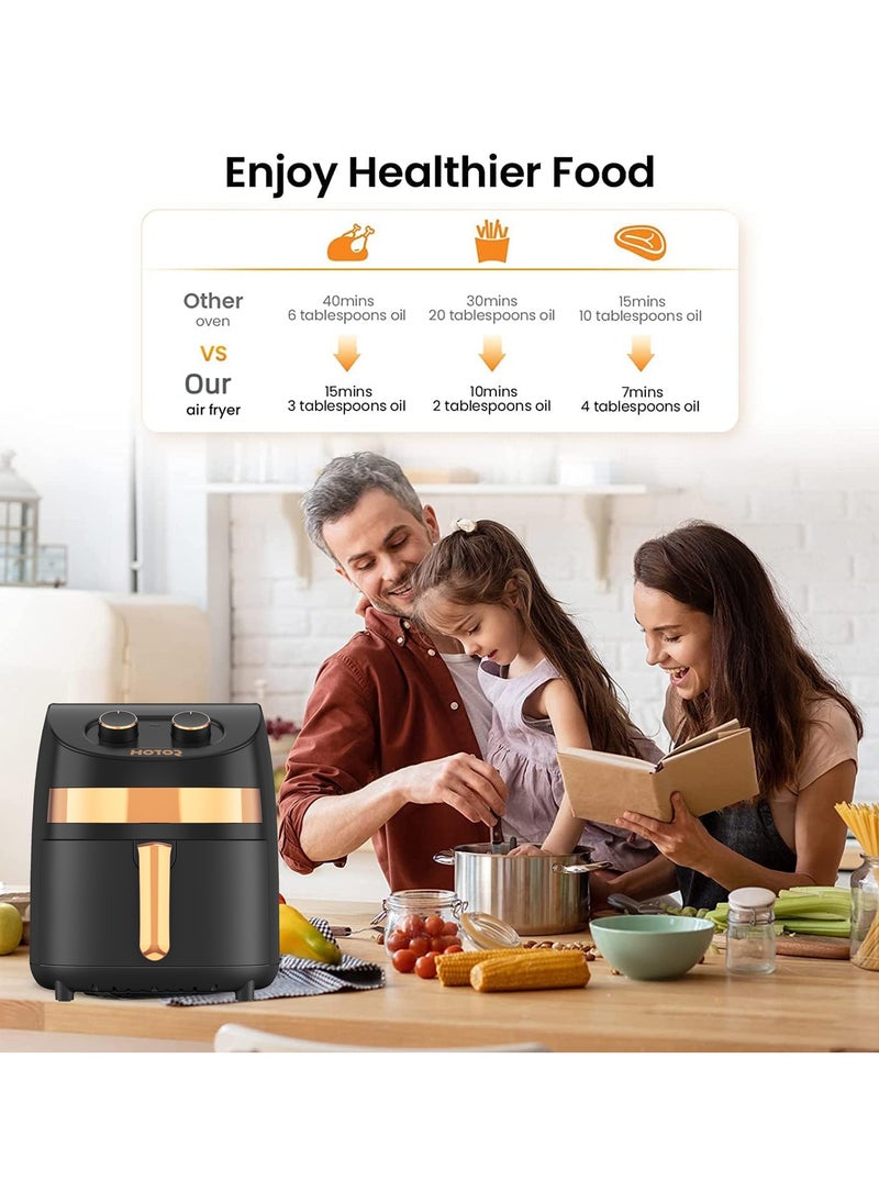 Air Fryer No Pre-Heat Needed, Oil-Free Crispy And Healthy Cooking, With Adjustable Temperature Control 3.5L 1500W Black