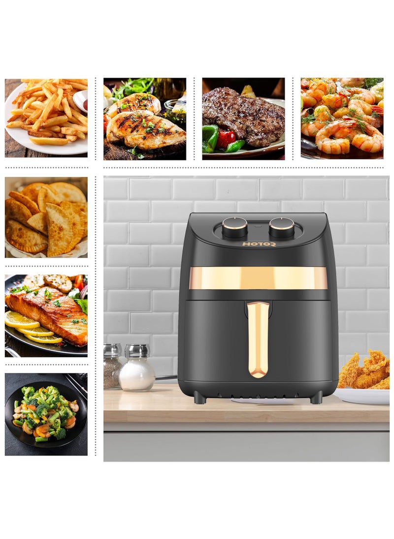 Air Fryer No Pre-Heat Needed, Oil-Free Crispy And Healthy Cooking, With Adjustable Temperature Control 3.5L 1500W Black