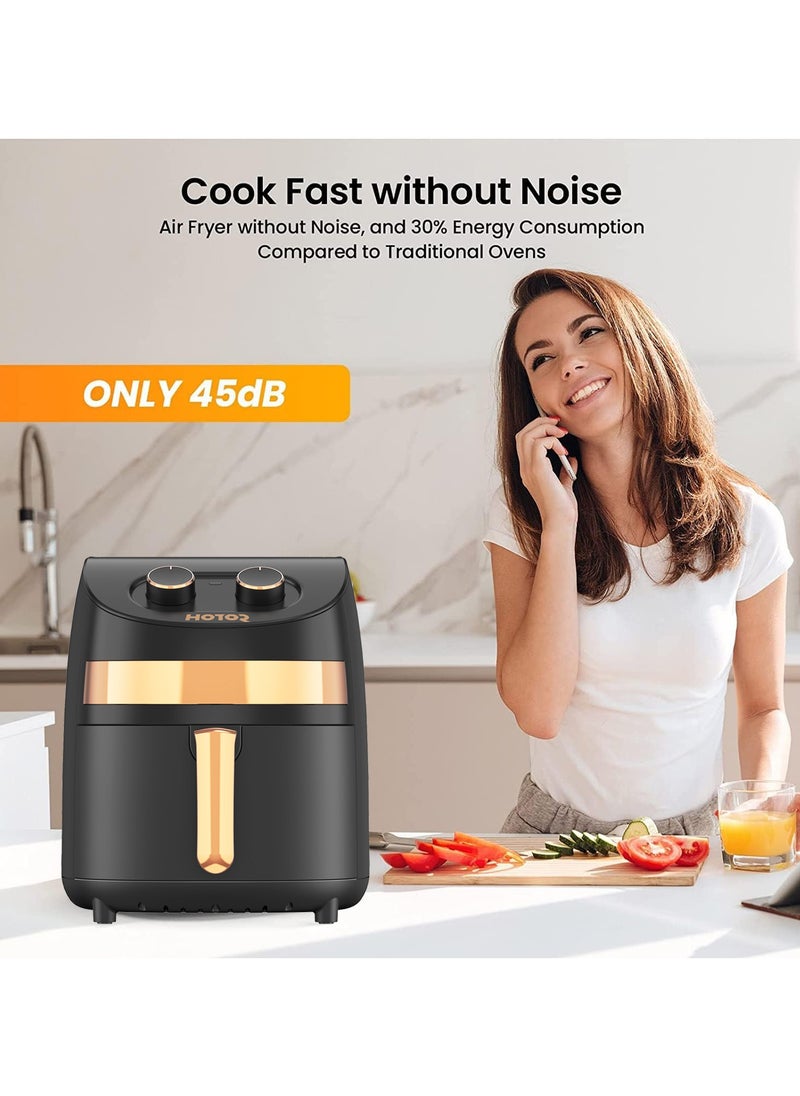 Air Fryer No Pre-Heat Needed, Oil-Free Crispy And Healthy Cooking, With Adjustable Temperature Control 3.5L 1500W Black