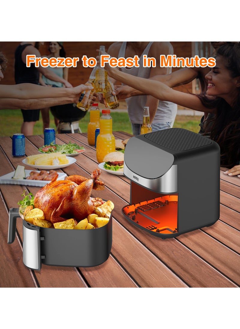 Touch Air Fryer, Oil Free Cooking Air Fryer With Digital Control Panel Display 1700W Black 8L Family Size, One-Touch Digital Control Presets, French Fries, Chicken, Meat, Fish,