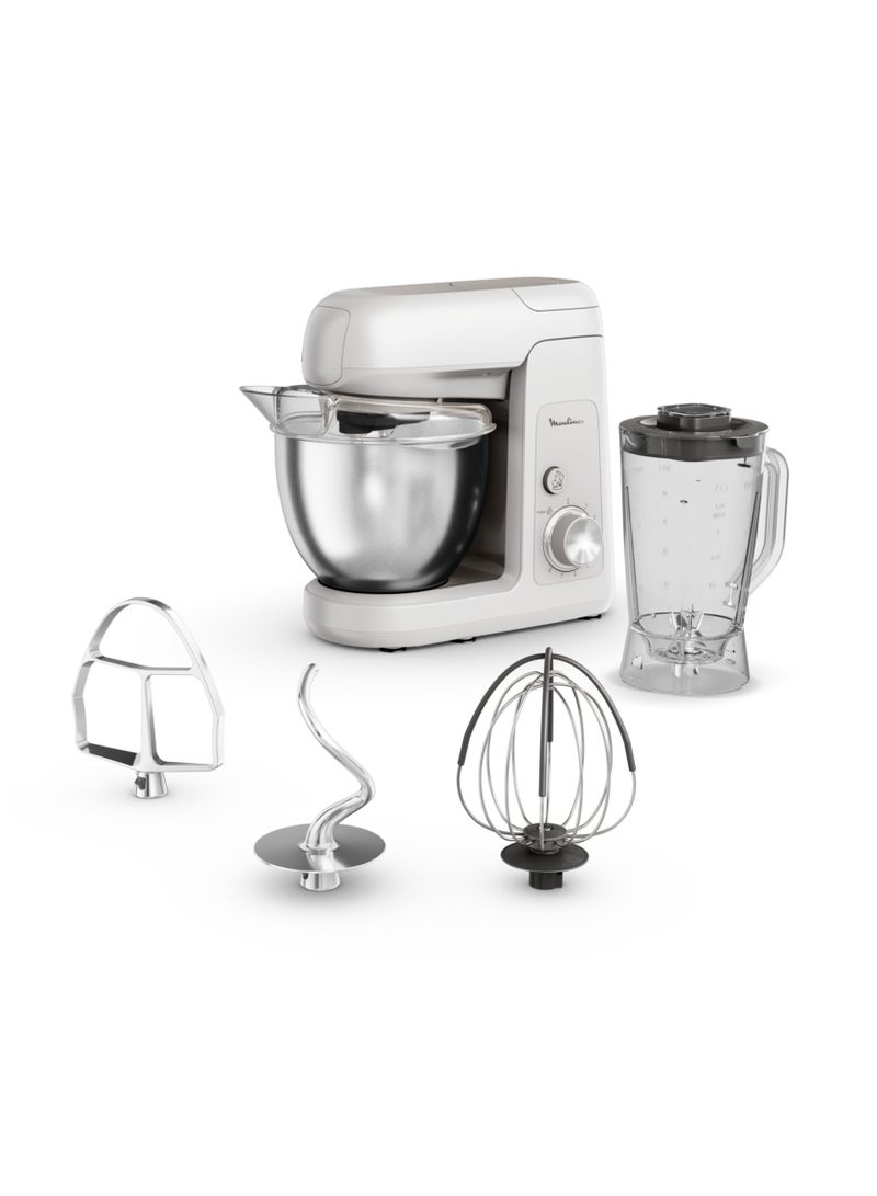 Kitchen Machine | Bake Partner 4.6 L Stand Mixer | 1100 W | BakeGood Accessory Kit | Planetary Movement | Durable Performance | 2 Years Warranty | 1100 W QA521B27 White
