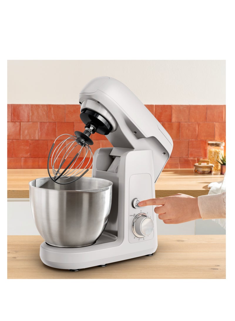 Kitchen Machine | Bake Partner 4.6 L Stand Mixer | 1100 W | BakeGood Accessory Kit | Planetary Movement | Durable Performance | 2 Years Warranty | 1100 W QA521B27 White