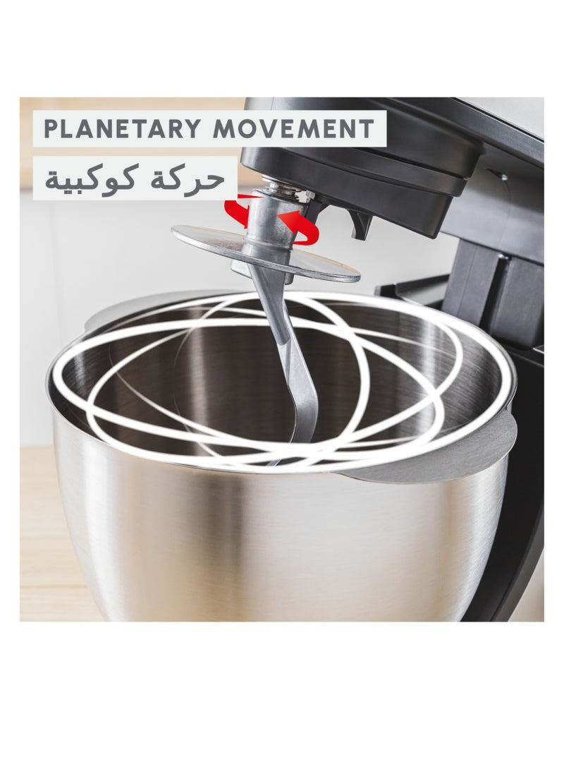 Kitchen Machine | Bake Partner 4.6 L Stand Mixer | 1100 W | BakeGood Accessory Kit | Planetary Movement | Durable Performance | 2 Years Warranty | 1100 W QA521B27 White