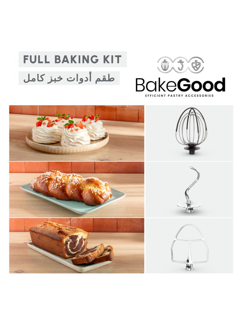 Kitchen Machine | Bake Partner 4.6 L Stand Mixer | 1100 W | BakeGood Accessory Kit | Planetary Movement | Durable Performance | 2 Years Warranty | 1100 W QA521B27 White