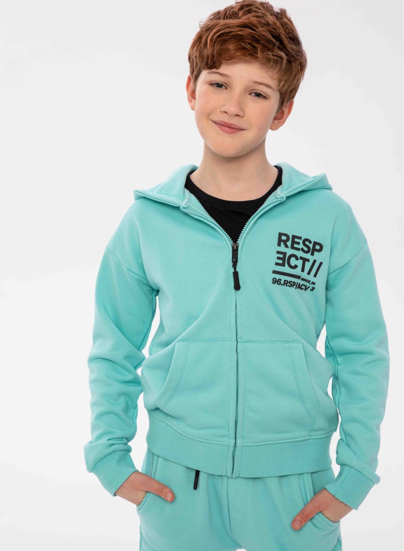 Kids Boys Hooded Zip Thru