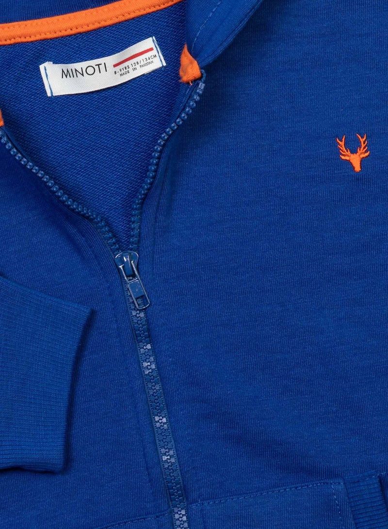 Teen Boys  Hooded Zip Thru With Embroidery