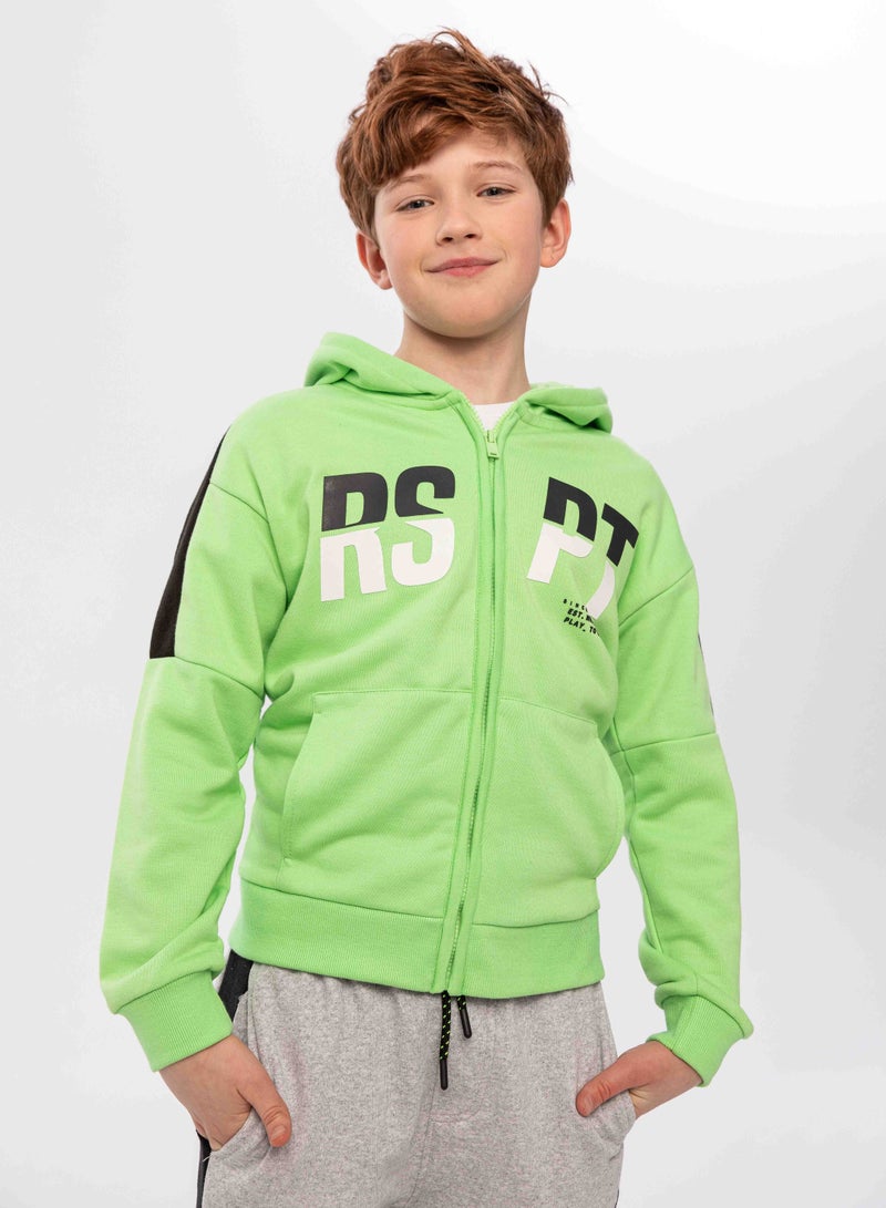 Kids Boys Hooded Zip Thru