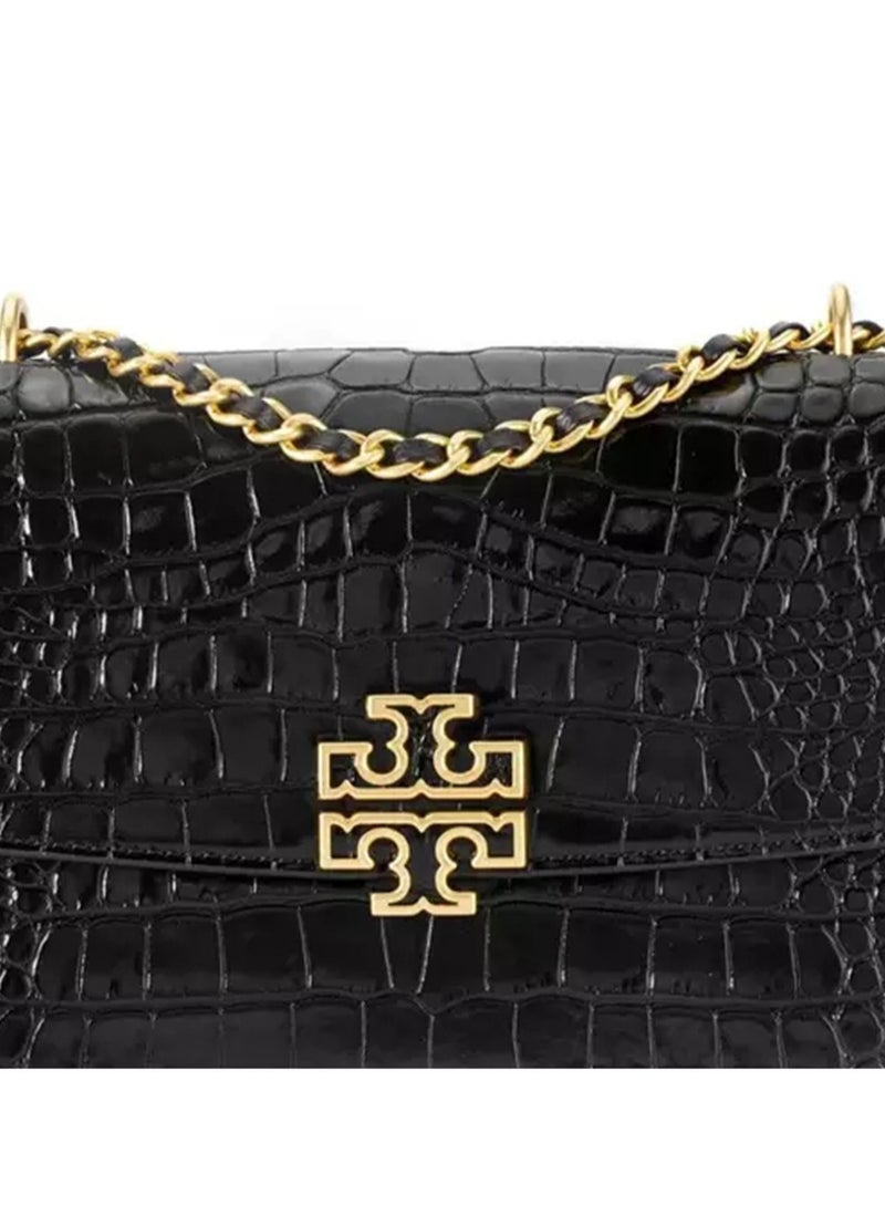 Tory Burch Britten Croc Medium Adjustable Shoulder Bag