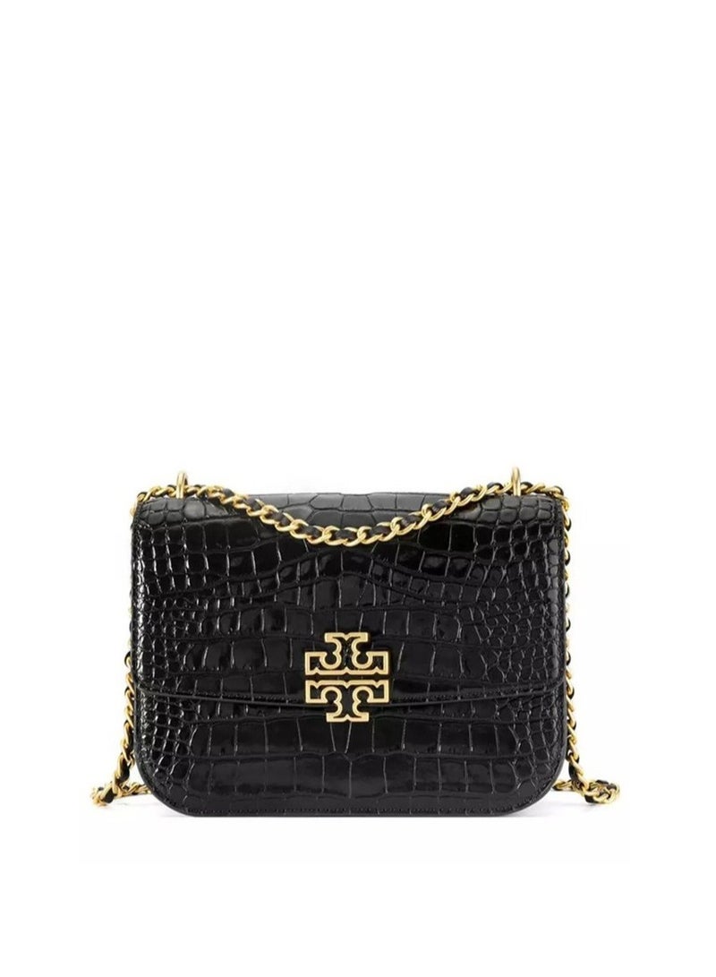 Tory Burch Britten Croc Medium Adjustable Shoulder Bag