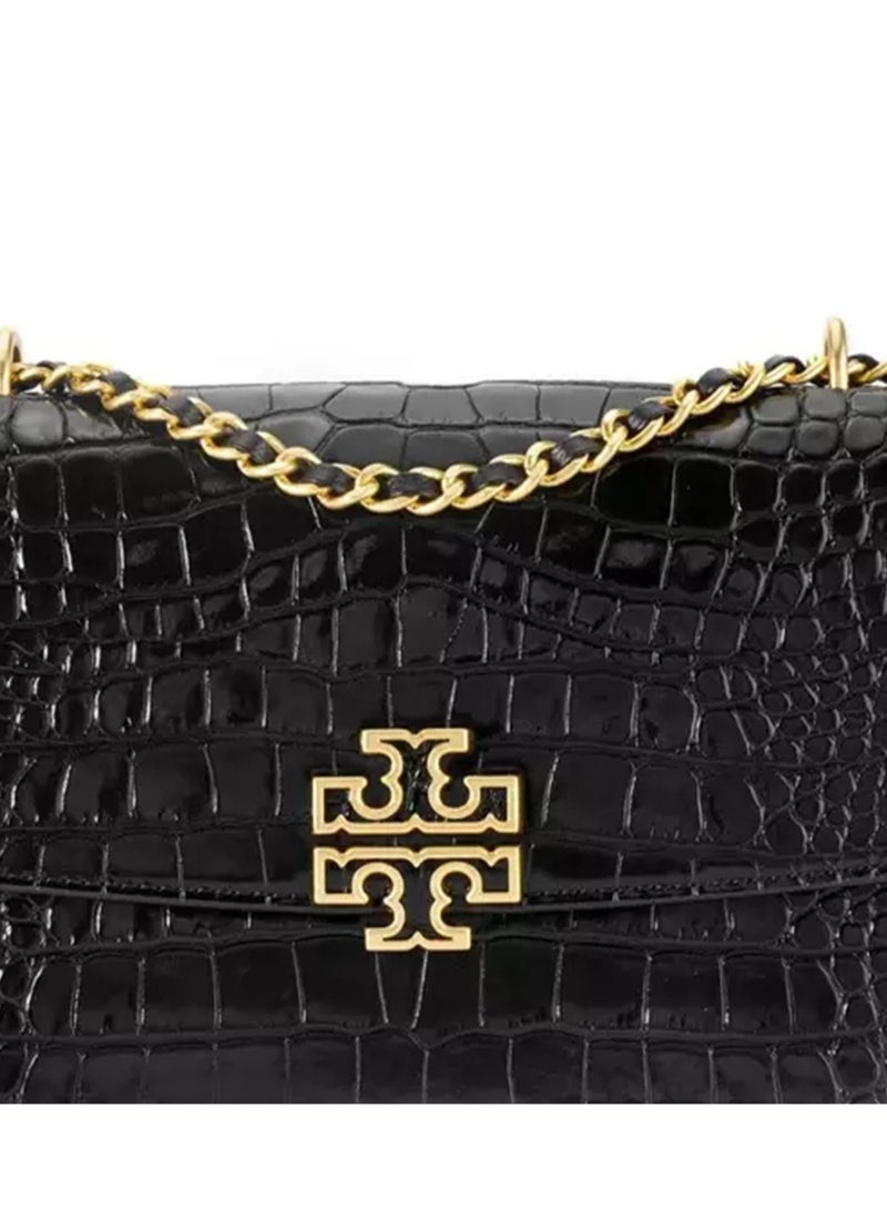 Tory Burch Britten Croc Medium Adjustable Shoulder Bag