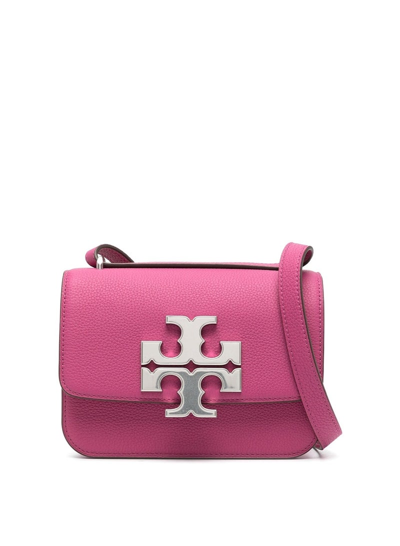 Tory Burch Lychee Print Gold Brick Tofu Bag Adjustable Shoulder Strap Suede Crossbody Shoulder Bag