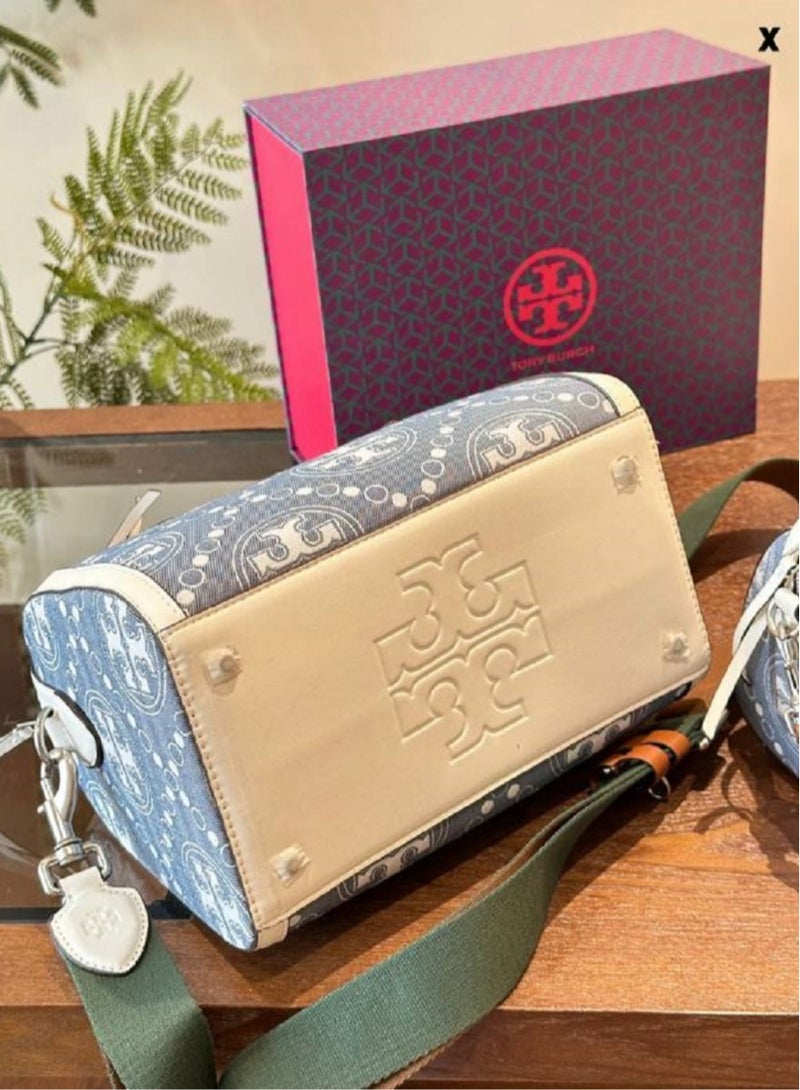 TORY BURCH  T Monogram Jacquard Barrel Bag Big