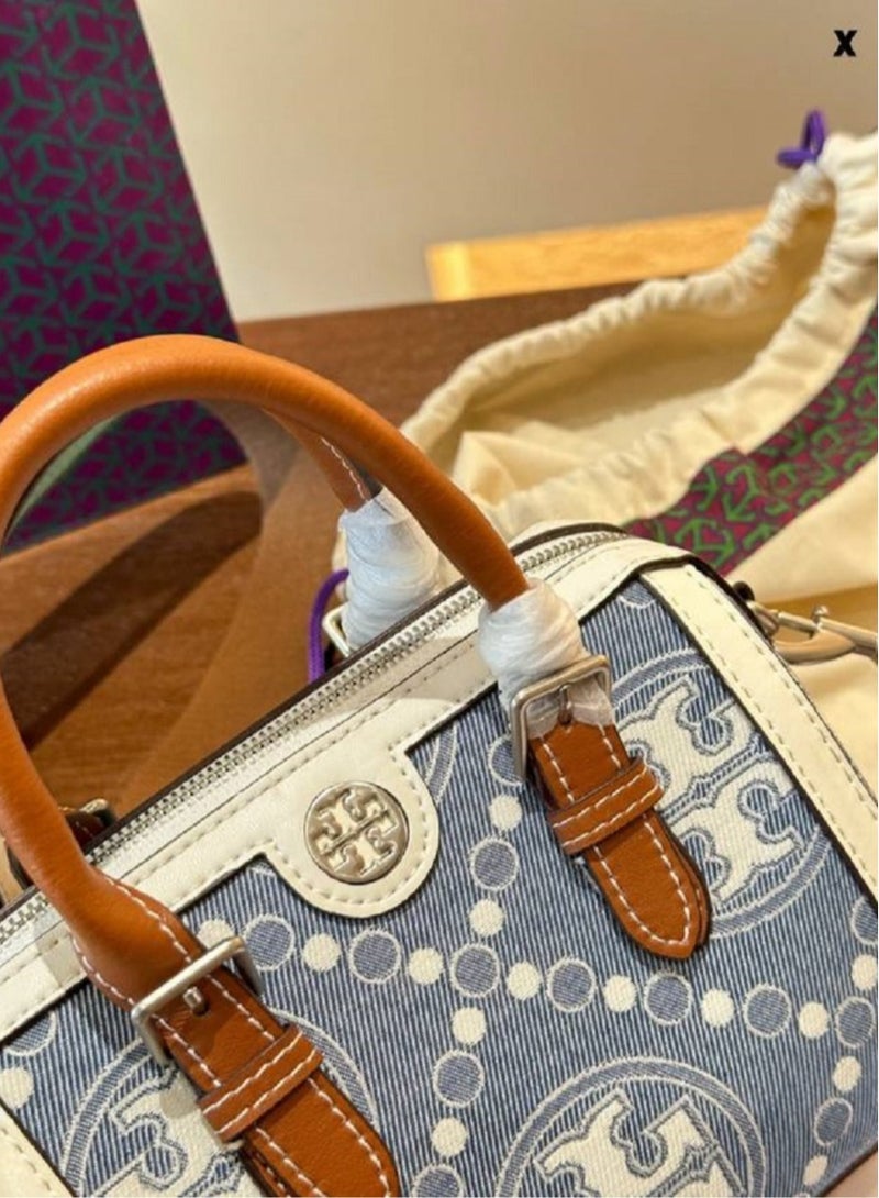 TORY BURCH  T Monogram Jacquard Barrel Bag Big