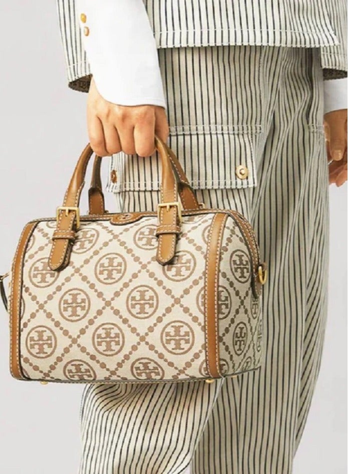 TORY BURCH  T Monogram Jacquard Barrel Bag Big