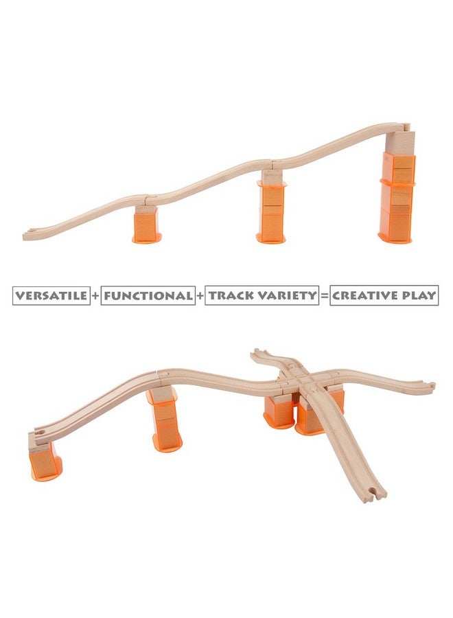 Toys 110 Pcs Wooden Train Track Expansion Pack Compatible With Thomas Wooden Train, Brio, Thomas The Tank Engine