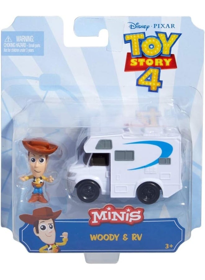 Toy Story Disney GCY49 4 Movie - Mini Figure with Vehicle, Multi-Colour