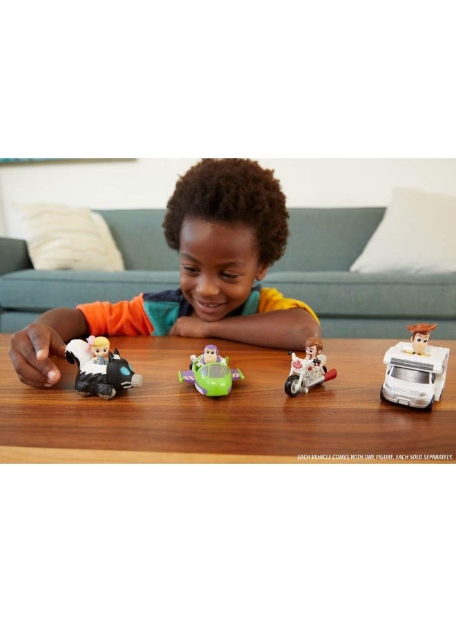 Toy Story Disney GCY49 4 Movie - Mini Figure with Vehicle, Multi-Colour