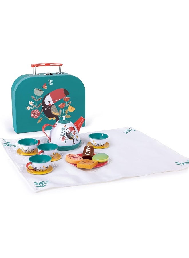 Hape Tea Time Play Set Tea Set with Case Kitchen Accessories Travel