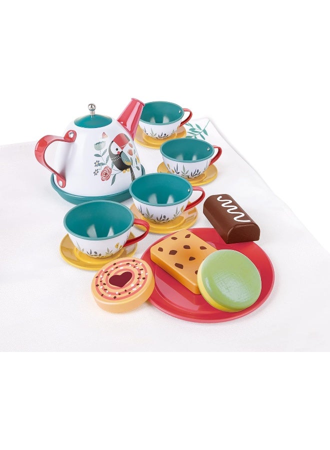 Hape Tea Time Play Set Tea Set with Case Kitchen Accessories Travel