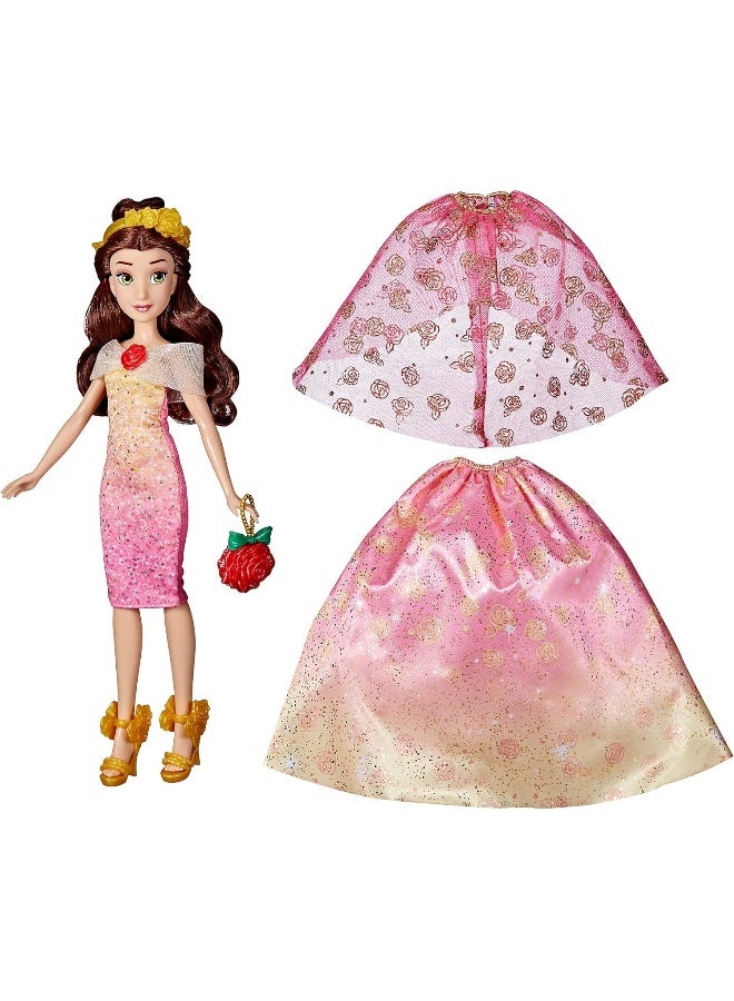 Disney Princess Life Belle Fashion Doll, 10 Outfit Combinations, Fashion Doll Clothes and Accessories, Toy for Kids 3 Years Old and Up