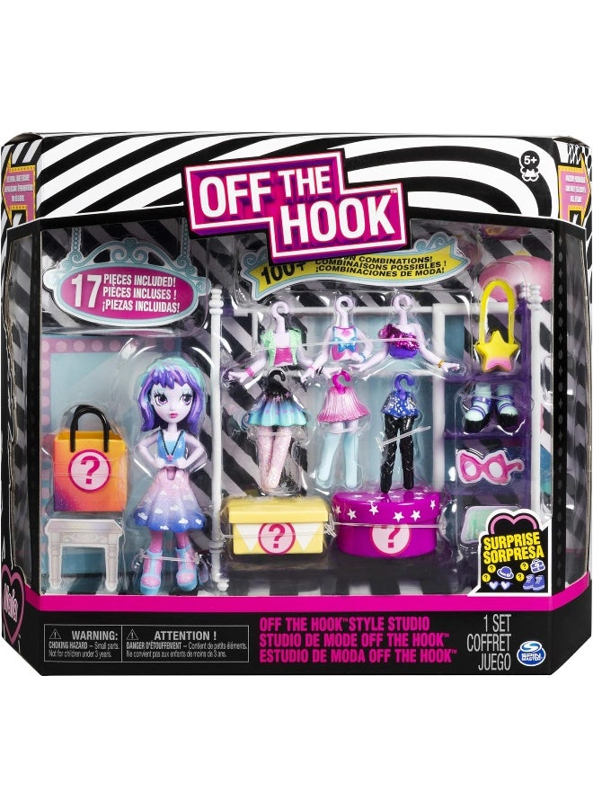 Off the Hook Style Studio, Fashion Fun Playset with 4-inch Small Doll and Fashions and Accessories