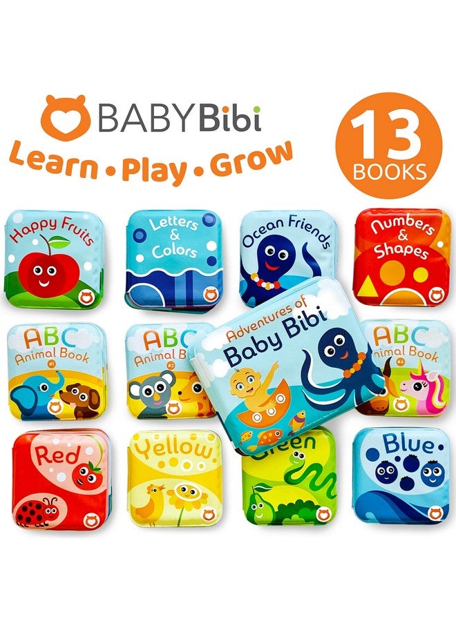 Baby Bath Books Mega Set (Pack Of 13 Books) - Educational Waterproof Baby Bathtime Plastic Books For Bath Tub With Animals, Colors, Numbers And Abc Letters - Learning Toy Books For Babies And Toddlers