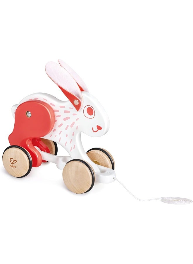 Hape Bunny Pull Along | Wooden Pull Toy for Toddlers 12 Months+