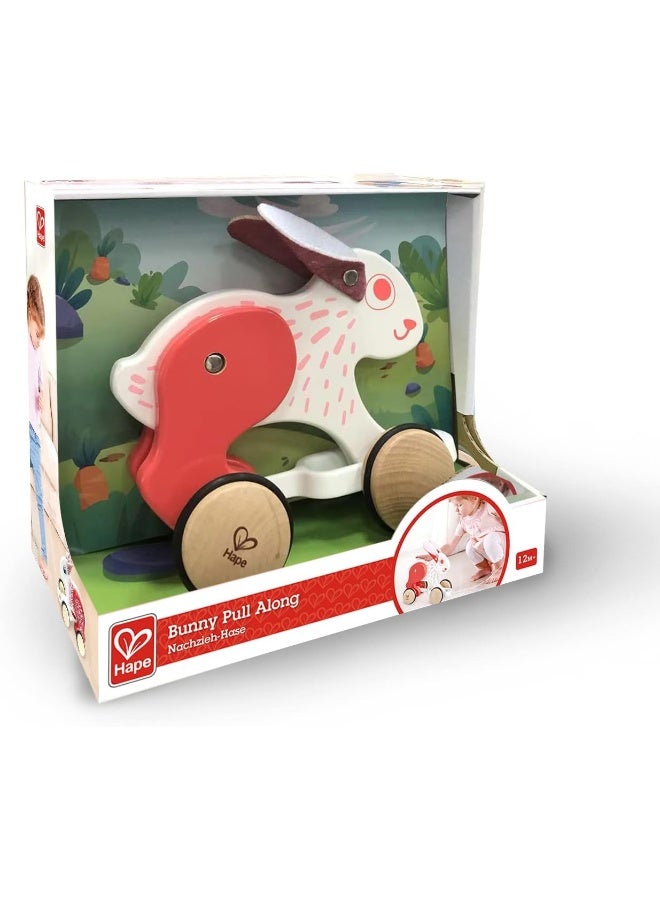 Hape Bunny Pull Along | Wooden Pull Toy for Toddlers 12 Months+