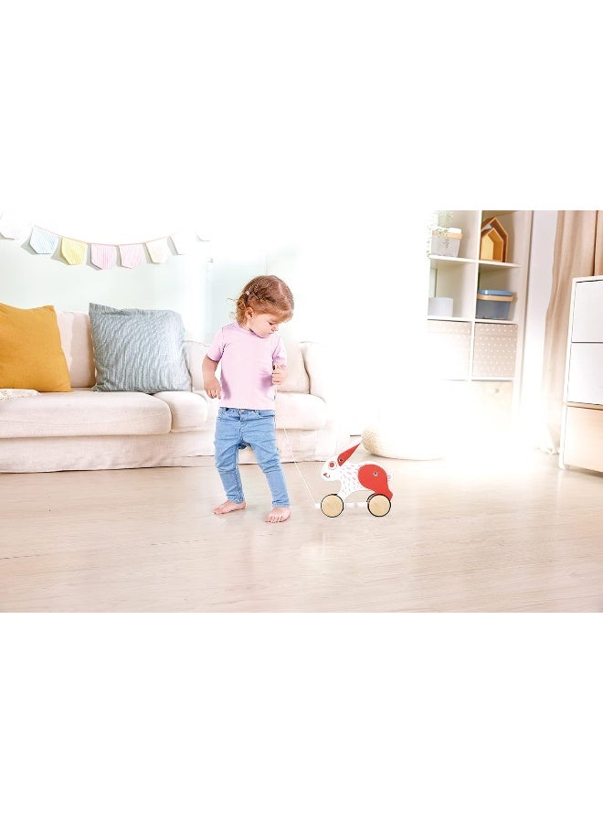 Hape Bunny Pull Along | Wooden Pull Toy for Toddlers 12 Months+