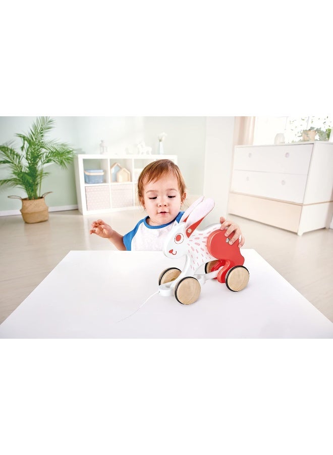 Hape Bunny Pull Along | Wooden Pull Toy for Toddlers 12 Months+
