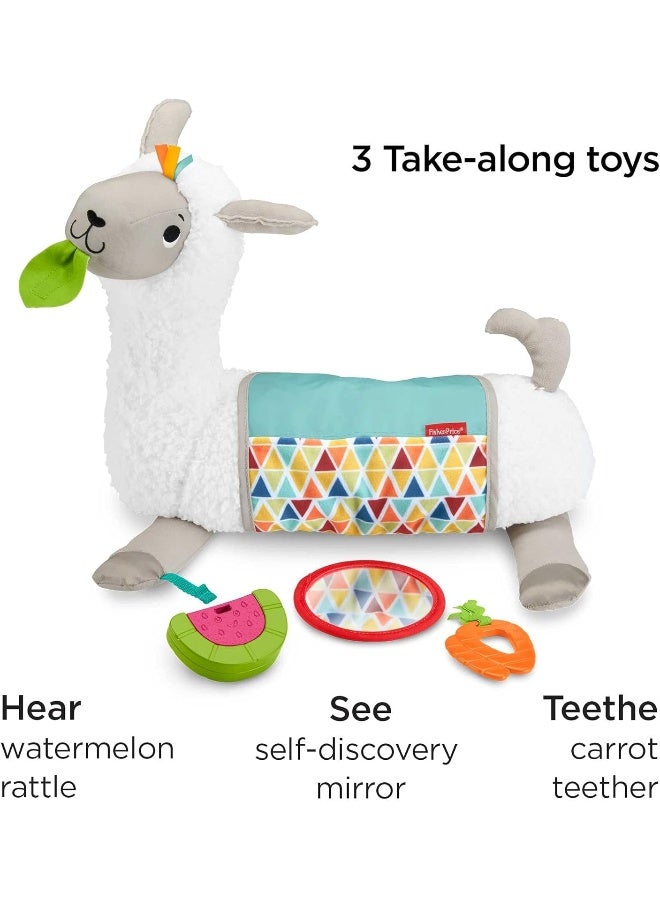 Fisher-Price Grow-with-Me Tummy Time Llama, Plush Infant Support Wedge, Multi