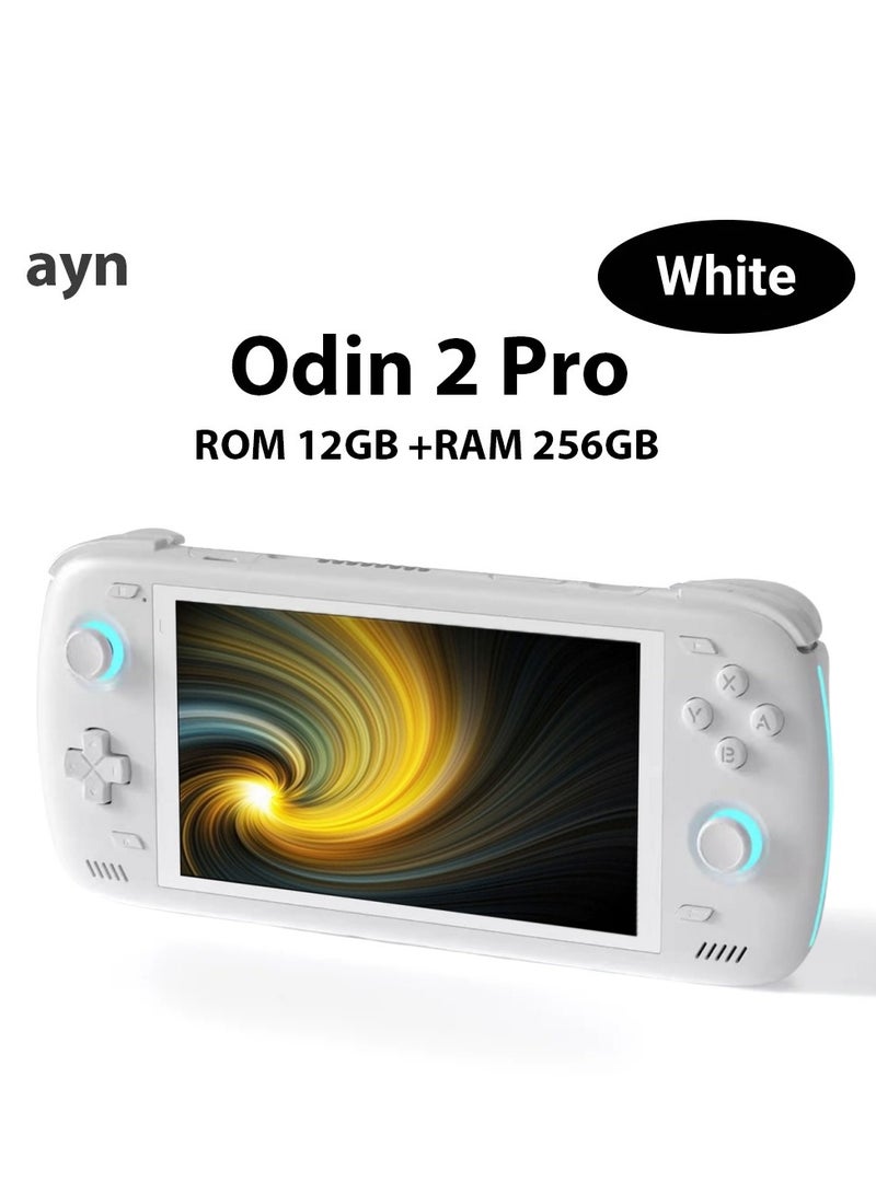 Odin 2 Android Handheld Gaming Console, High-Performance Retro Game Handheld with Snapdragon 8 Gen 2 Octa-core CPU, Adreno 740 GPU, 6-inch 1080P Screen, Android 13 System (12+256GB, White)