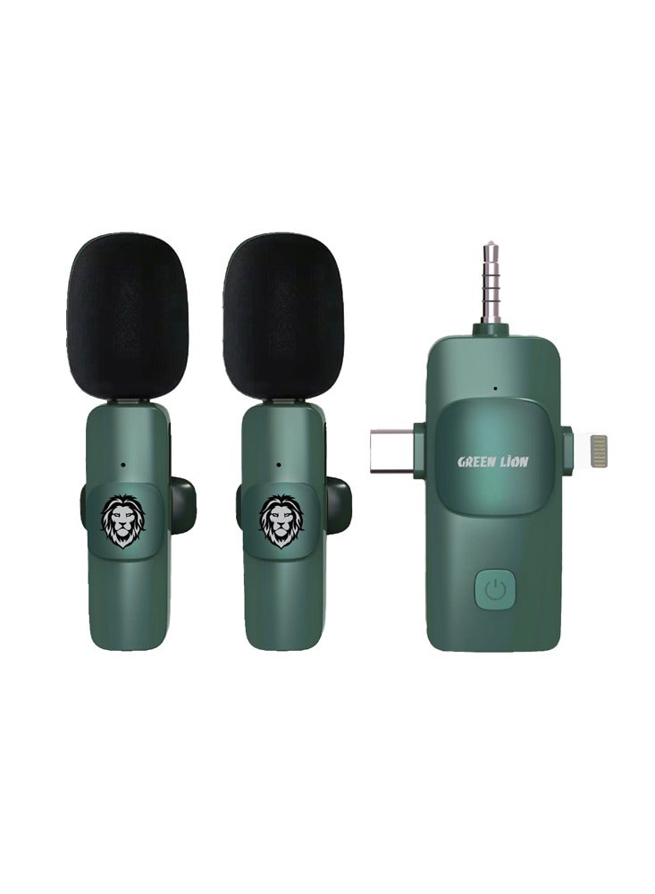 3 IN 1 Microphone Type-C / Lightning / Aux - Green