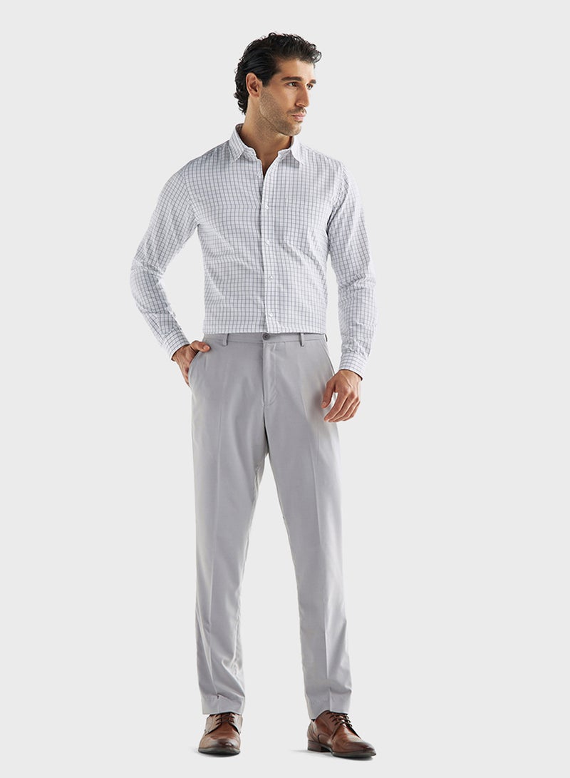 Solid Trousers with Flexi Waistband and Pockets