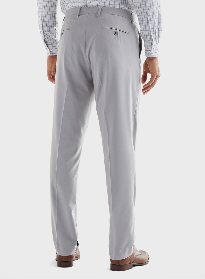 Solid Trousers with Flexi Waistband and Pockets