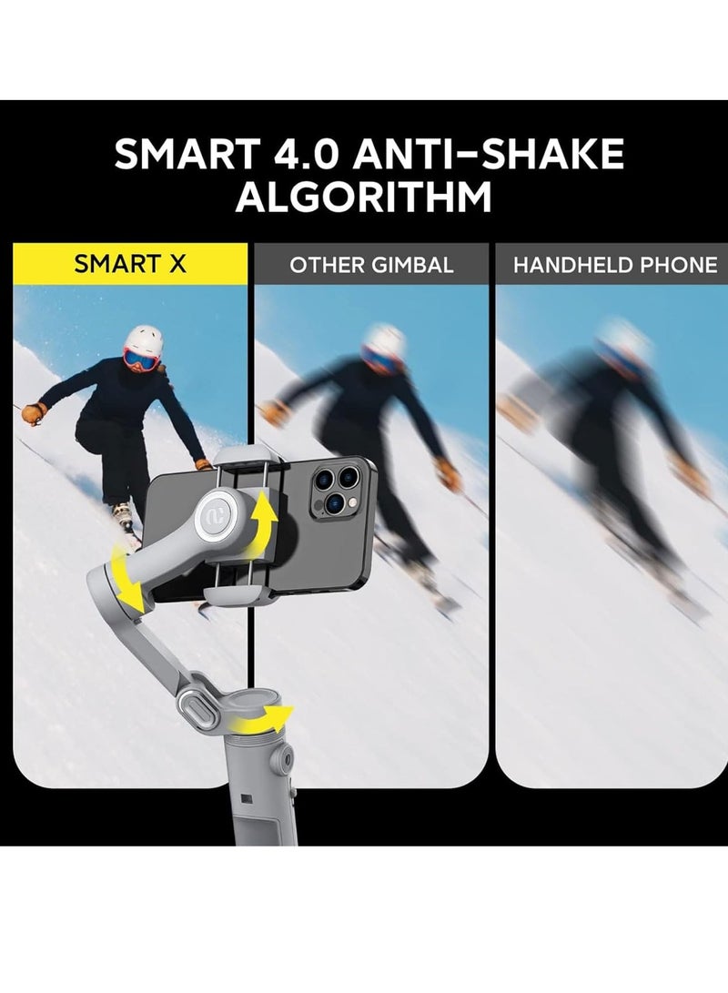 Gimbal Stabilizer Handheld Foldable 3-Axis Gimble for iPhone 15 14 13 Pro Max & Android Phone Stabilizer for Video Recording