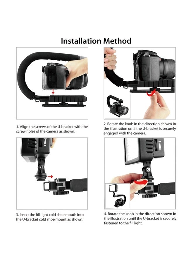 PULUZ U/C Shape Portable Handheld DV Bracket Stabilizer for All SLR Cameras and Home DV Camera